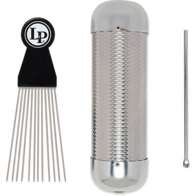Latin Percussion - Multi Guiro Instrument Two-Texture Scraper and Shaker with Steel Shot for Raspy Sound Effects Latin Percussion - Multi Guiro Instrument Two-Texture Scraper and Shaker with Steel Shot for Raspy Sound Effects