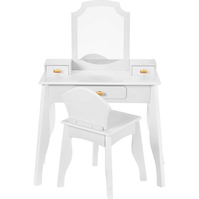Best Choice Products - Kids Wooden Pretend Play Vanity and Chair Set w/ Mirror - White Best Choice Products - Kids Wooden Pretend Play Vanity and Chair Set w/ Mirror - White