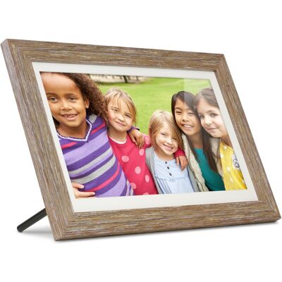 Aluratek - 13.3" Distressed Wood WiFi Digital Photo Frame with Touchscreen LCD Display and 16GB Built-in Memory ASHDPF13F Aluratek - 13.3" Distressed Wood WiFi Digital Photo Frame with Touchscreen LCD Display and 16GB Built-in Memory ASHDPF13F