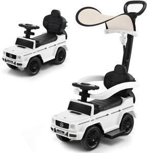 Costway - 3 in 1 Ride on Push Car Mercedes Benz G350 Stroller Sliding Car w/ Canopy - White Costway - 3 in 1 Ride on Push Car Mercedes Benz G350 Stroller Sliding Car w/ Canopy - White