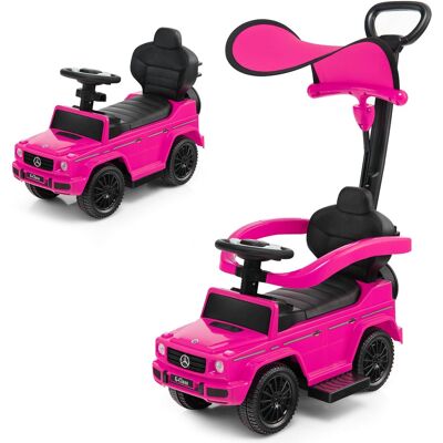 Costway - 3 in 1 Ride on Push Car Mercedes Benz G350 Stroller Sliding Car w/ Canopy - Pink Costway - 3 in 1 Ride on Push Car Mercedes Benz G350 Stroller Sliding Car w/ Canopy - Pink