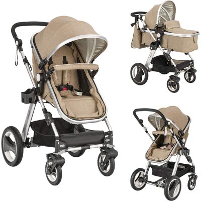 Costway - Folding Aluminum Infant Baby Stroller Kids Carriage Pushchair W/ Diaper Bag - Khaki Costway - Folding Aluminum Infant Baby Stroller Kids Carriage Pushchair W/ Diaper Bag - Khaki