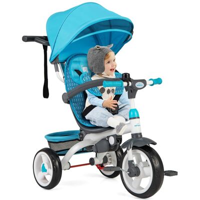 Gymax - Baby Tricycle Stroller 6-in-1 Kids Push Trike w/ Removable 5-Position Canopy - Blue Gymax - Baby Tricycle Stroller 6-in-1 Kids Push Trike w/ Removable 5-Position Canopy - Blue