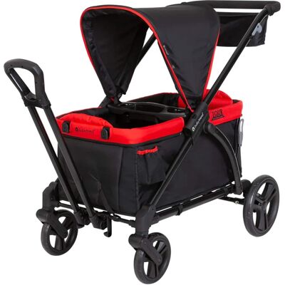 Baby Trend - Tour 2-in-1 Push or Pull Stroller Wagon, 2-Seater w/ Canopy, Mars Red Baby Trend - Tour 2-in-1 Push or Pull Stroller Wagon, 2-Seater w/ Canopy, Mars Red