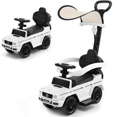 Costway - 3 in 1 Ride on Push Car Mercedes Benz G350 Stroller Sliding Car w/ Canopy - White Costway - 3 in 1 Ride on Push Car Mercedes Benz G350 Stroller Sliding Car w/ Canopy - White