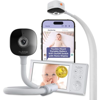 Hubble Connected - GoBaby AI Baby Monitor Camera w/Covered Face & Rollover Alert, True Cry Detection, Sleep Trainer & More - 1 Camera, 1 Battery, 1 Parent Unit Hubble Connected - GoBaby AI Baby Monitor Camera w/Covered Face & Rollover Alert, True Cry Detection, Sleep Trainer & More - 1 Camera, 1 Battery, 1 Parent Unit