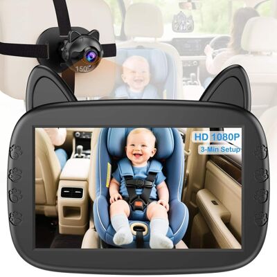 PRIMEPLUS - Cat-Ear Baby Car Camera - 1080P HD Monitor with 940nm Night Vision, 150° Wide-Angle, 17ft Cable, 169°F Heat-Resistant PRIMEPLUS - Cat-Ear Baby Car Camera - 1080P HD Monitor with 940nm Night Vision, 150° Wide-Angle, 17ft Cable, 169°F Heat-Resistant