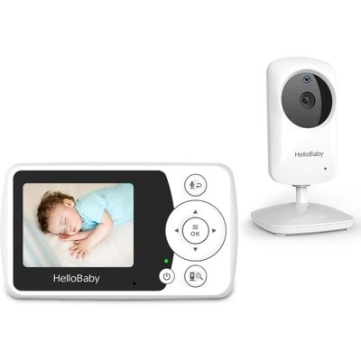 HelloBaby - HB31 Video Baby Monitor with Camera and Audio, 1000ft Range, Night Vision, Lullaby, 2.4" LCD - White HelloBaby - HB31 Video Baby Monitor with Camera and Audio, 1000ft Range, Night Vision, Lullaby, 2.4" LCD - White