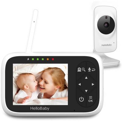 HelloBaby - HB2036 Video Baby Monitor with Camera and Audio, 1000ft Range, Night Vision, VOX, 3.2" LCD - White HelloBaby - HB2036 Video Baby Monitor with Camera and Audio, 1000ft Range, Night Vision, VOX, 3.2" LCD - White