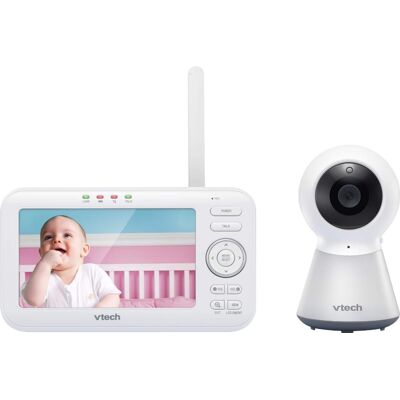 VTech - 5" Video Baby Monitor w/Adaptive Night Light - White VTech - 5" Video Baby Monitor w/Adaptive Night Light - White
