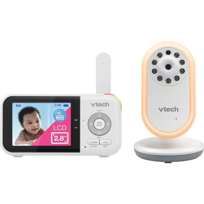 VTech - 2.8” Digital Video Baby Monitor with Night Light - White VTech - 2.8” Digital Video Baby Monitor with Night Light - White