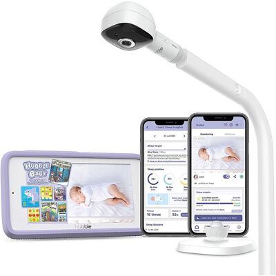 Hubble Connected - SkyVision Pro AI-Enhanced HD Smart Camera Baby Monitor, Travel-Friendly Parent Unit, Crib Mount, and Covered Face Alert - White Hubble Connected - SkyVision Pro AI-Enhanced HD Smart Camera Baby Monitor, Travel-Friendly Parent Unit, Crib Mount, and Covered Face Alert - White