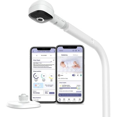 Hubble Connected - SkyVision AI-Enhanced Smart Camera Baby Monitor with Secure Wi-Fi Connection, Crib Mount, and Covered Face Alert - White Hubble Connected - SkyVision AI-Enhanced Smart Camera Baby Monitor with Secure Wi-Fi Connection, Crib Mount, and Covered Face Alert - White