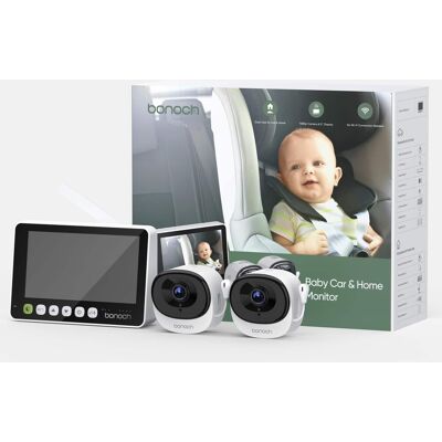 bonoch - 2-in-1 Car Home Dual-Use Baby Monitor, 5" 1080P Wireless Car Cameras - White bonoch - 2-in-1 Car Home Dual-Use Baby Monitor, 5" 1080P Wireless Car Cameras - White