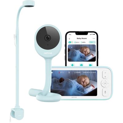 Peekababy - Baby Monitor with 5" Screen & Camera, 2K Video, Long-Range Connection, Sleep Tracking, Cry Detection, Two-Way Audio - Blue Peekababy - Baby Monitor with 5" Screen & Camera, 2K Video, Long-Range Connection, Sleep Tracking, Cry Detection, Two-Way Audio - Blue