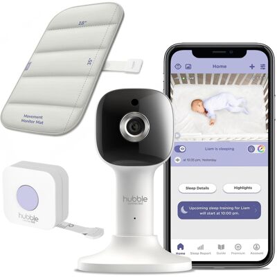 Hubble Connected - Dream+ Bundle Non-Wearable, Smart Wi-Fi Enabled Baby Movement Monitor - HD Baby Camera Soothing Sounds & Noise - White Hubble Connected - Dream+ Bundle Non-Wearable, Smart Wi-Fi Enabled Baby Movement Monitor - HD Baby Camera Soothing Sounds & Noise - White