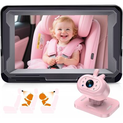 PRIMEPLUS - Baby Car Camera 1080P HD Plug-Play Monitor, 4.3" IPS Display, 150° Wide-Angle, Infrared Night Vision, Rabbit Design - Pink PRIMEPLUS - Baby Car Camera 1080P HD Plug-Play Monitor, 4.3" IPS Display, 150° Wide-Angle, Infrared Night Vision, Rabbit Design - Pink