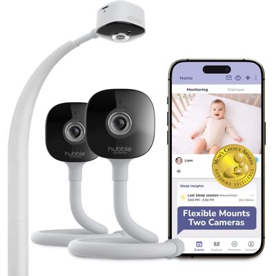 Hubble Connected - GoBaby AI Baby Monitor Cameras w/ Covered Face & Rollover Alert, True Cry Detection, Sleep Trainer & More - 2 Cameras Hubble Connected - GoBaby AI Baby Monitor Cameras w/ Covered Face & Rollover Alert, True Cry Detection, Sleep Trainer & More - 2 Cameras