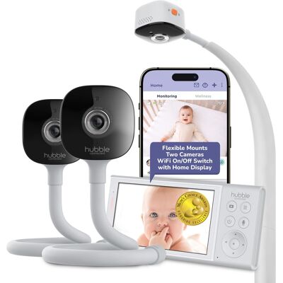 Hubble Connected - GoBaby AI Baby Monitor Camera w/Covered Face & Rollover Alert, True Cry Detection, Sleep Trainer & More - 2 Cameras, 1 Parent Unit Hubble Connected - GoBaby AI Baby Monitor Camera w/Covered Face & Rollover Alert, True Cry Detection, Sleep Trainer & More - 2 Cameras, 1 Parent Unit