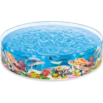 Intex - Deep Sea Blue 8ft x 18in SnapSet Instant Above Ground Swimming Kiddie Pool Intex - Deep Sea Blue 8ft x 18in SnapSet Instant Above Ground Swimming Kiddie Pool