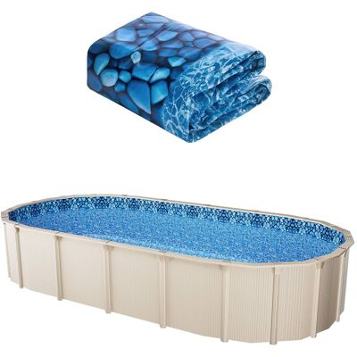 VEVOR - 18-Foot-by-33-Foot Oval Pool Liner for Unibead Above Ground Swimming Pools, Standard Gauge, 52inch Wall Height - Blue VEVOR - 18-Foot-by-33-Foot Oval Pool Liner for Unibead Above Ground Swimming Pools, Standard Gauge, 52inch Wall Height - Blue