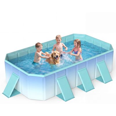 Costway - Non-Inflatable Swimming Pool with 24 Wall Panels & 8 Support Panels for Adults Kids - Gradient + Green Costway - Non-Inflatable Swimming Pool with 24 Wall Panels & 8 Support Panels for Adults Kids - Gradient + Green