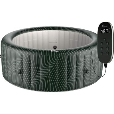 MSpa - Round Inflatable Bubble Spa, 4 to 6 Person Hot Tub with LED Lights, Meteor - Black, Green MSpa - Round Inflatable Bubble Spa, 4 to 6 Person Hot Tub with LED Lights, Meteor - Black, Green