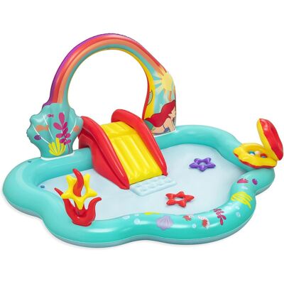 Disney - Little Mermaid Inflatable Kids Water Play Center Backyard Activity Pool - Multi Disney - Little Mermaid Inflatable Kids Water Play Center Backyard Activity Pool - Multi