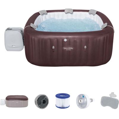 Bestway - SaluSpa Maldives 5-7 Person Energy-Efficient HydroJet Inflatable Hot Tub - Burgundy Bestway - SaluSpa Maldives 5-7 Person Energy-Efficient HydroJet Inflatable Hot Tub - Burgundy