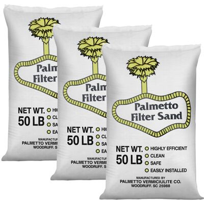 Palmetto - 3 Pack Filter Sand Residential & Commercial Pool Sand Filters, 50 Pound Palmetto - 3 Pack Filter Sand Residential & Commercial Pool Sand Filters, 50 Pound