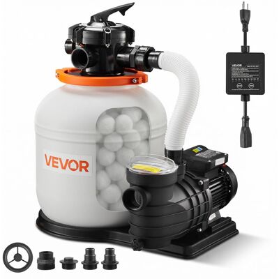 VEVOR - FlashPure Sand Filter Pump, 14 in for Above Ground Pool, 0.75 HP 3500 GPH, Swimming Pool Filter System with Timer - White VEVOR - FlashPure Sand Filter Pump, 14 in for Above Ground Pool, 0.75 HP 3500 GPH, Swimming Pool Filter System with Timer - White