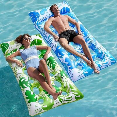 Joyfy - 2 Packs Inflatable Pool Lounger (Blue, Green) Joyfy - 2 Packs Inflatable Pool Lounger (Blue, Green)
