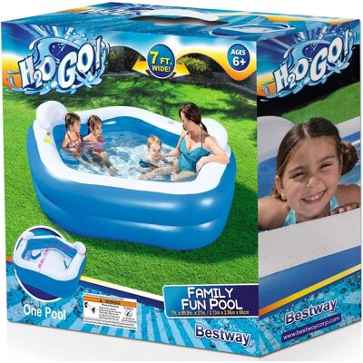 Bestway - H2OGO! Family Fun Inflatable Kiddie Pool, 7\' x 6\'9" x 27" Bestway - H2OGO! Family Fun Inflatable Kiddie Pool, 7\' x 6\'9" x 27"