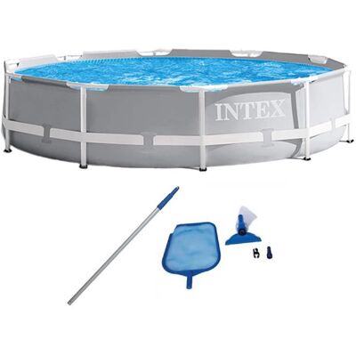 Intex - 10' x 30" Prism Frame Above Ground Swimming Pool and Maintenance Kit Intex - 10' x 30" Prism Frame Above Ground Swimming Pool and Maintenance Kit