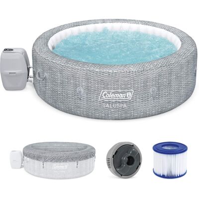 Coleman - SaluSpa Sicily AirJet Inflatable Hot Tub with 180 Soothing Jets - Gray Coleman - SaluSpa Sicily AirJet Inflatable Hot Tub with 180 Soothing Jets - Gray