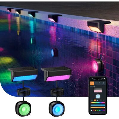 Linkind - Smart Solar Pool Lights, Dual-Zone App Control, IP68 Waterproof for Inground & Above Ground Pools, 2 Pack - Multicolor Linkind - Smart Solar Pool Lights, Dual-Zone App Control, IP68 Waterproof for Inground & Above Ground Pools, 2 Pack - Multicolor