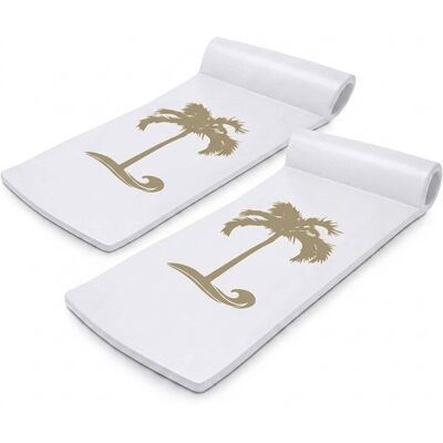 TRC Recreation - Recreation Sunsation 70" Foam Lounger Pool Float, Bronze Palm (2 Pack) - White TRC Recreation - Recreation Sunsation 70" Foam Lounger Pool Float, Bronze Palm (2 Pack) - White