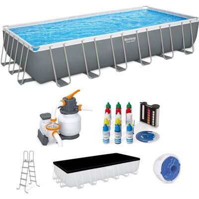 Bestway - 24ft x 12ft x 52in Rectangular Frame Family Swimming Pool & Test Kit Bestway - 24ft x 12ft x 52in Rectangular Frame Family Swimming Pool & Test Kit