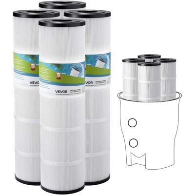 VEVOR - Pool Filter Cartridge, 4x 105 Sq. Ft, Spa Hot Tub Filter Cartridge Replacement, Compatible with Pentair CCP420 - Black VEVOR - Pool Filter Cartridge, 4x 105 Sq. Ft, Spa Hot Tub Filter Cartridge Replacement, Compatible with Pentair CCP420 - Black
