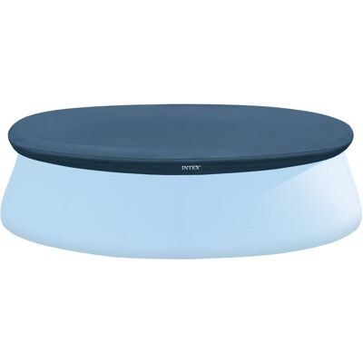 Intex - 10 Foot Easy Set Round Above Ground Swimming Pool Debris Vinyl Cover, Blue Intex - 10 Foot Easy Set Round Above Ground Swimming Pool Debris Vinyl Cover, Blue