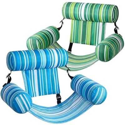 Joyfy - 2 Packs Inflatable Pool Floats for Adult, Floating Lounge Chairs, Pool Noodles, Floating Chair for Summer Party - Multicolor Joyfy - 2 Packs Inflatable Pool Floats for Adult, Floating Lounge Chairs, Pool Noodles, Floating Chair for Summer Party - Multicolor
