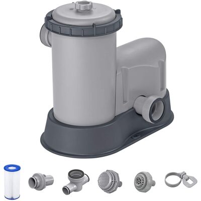 Bestway - Flowclear 1,500 GPH 120V Above Ground Swimming Pool Water Filter Pump - Gray Bestway - Flowclear 1,500 GPH 120V Above Ground Swimming Pool Water Filter Pump - Gray