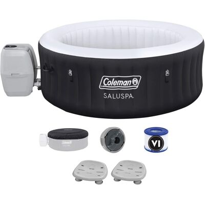 Bestway - Coleman Miami AirJet Inflatable Hot Tub with 2 SaluSpa Non-Slip Spa Seat - Black Bestway - Coleman Miami AirJet Inflatable Hot Tub with 2 SaluSpa Non-Slip Spa Seat - Black