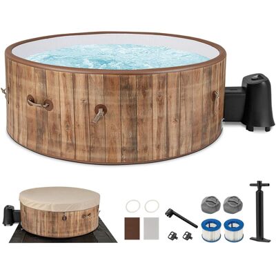Costway - 72" Inflatable Hot Tub SPA with 120 Air Jets Electric Heater Pump Manual Air Pump - Coffee + Beige Costway - 72" Inflatable Hot Tub SPA with 120 Air Jets Electric Heater Pump Manual Air Pump - Coffee + Beige