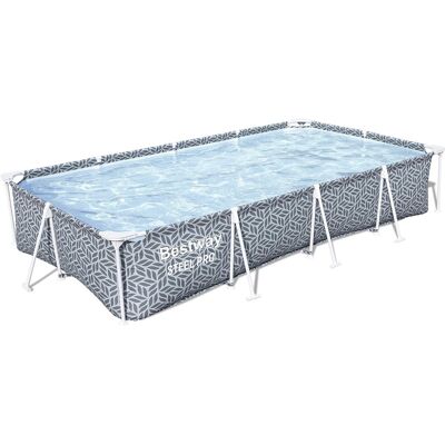 Bestway - Steel Pro 12' x 6'7" x 26" Rectangle Above Ground Outdoor Swimming Pool - Blue Print Bestway - Steel Pro 12' x 6'7" x 26" Rectangle Above Ground Outdoor Swimming Pool - Blue Print