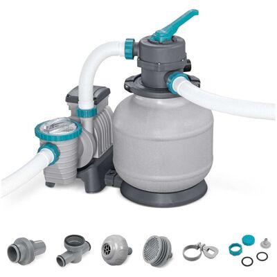 Bestway - 2,200 Gallon Sand Filter Pump for Above Ground Outdoor Swimming Pools - Gray Bestway - 2,200 Gallon Sand Filter Pump for Above Ground Outdoor Swimming Pools - Gray