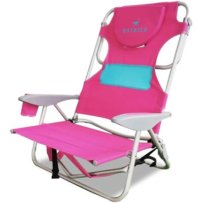 Ostrich - Ladies Comfort Backpacker, Outdoor Beach Pool Reclining Chair - Pink Ostrich - Ladies Comfort Backpacker, Outdoor Beach Pool Reclining Chair - Pink