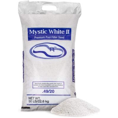 US Silica Mystic White II Premium Swimming Pool Filter Sand, White, 50 Pound Bag US Silica Mystic White II Premium Swimming Pool Filter Sand, White, 50 Pound Bag
