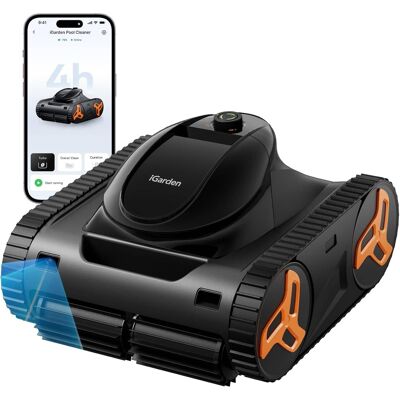 iGARDEN - KN-AI Series Robotic Pool Cleaner, 4H Runtime Cover up to 4131 Sq.ft, AI Vision OmniLogic™ System iGARDEN - KN-AI Series Robotic Pool Cleaner, 4H Runtime Cover up to 4131 Sq.ft, AI Vision OmniLogic™ System