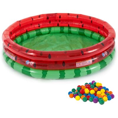Intex - Inflatable Kiddie Watermelon Pool with Multi-Colored Fun Ballz, 100 Pack - Multi-color Intex - Inflatable Kiddie Watermelon Pool with Multi-Colored Fun Ballz, 100 Pack - Multi-color